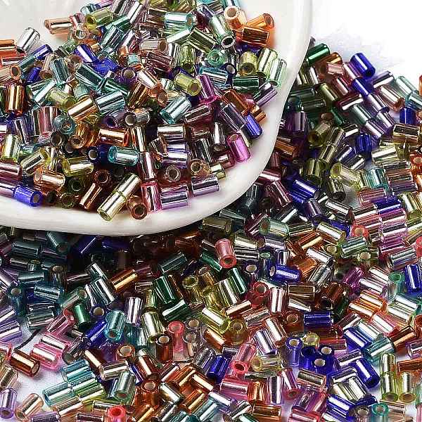 PandaHall Baking Paint Glass Round Bugle Beads, Silver Lined, Tube, Colorful, 3.5~3.8x2~2.5mm, Hole: 1.2mm Glass
PandaHall Baking Paint Glass Round Bugle Beads, Silver Lined, Tube, Colorful, 3.5~3.8x2~2.5mm, Hole: 1.2mm Glass