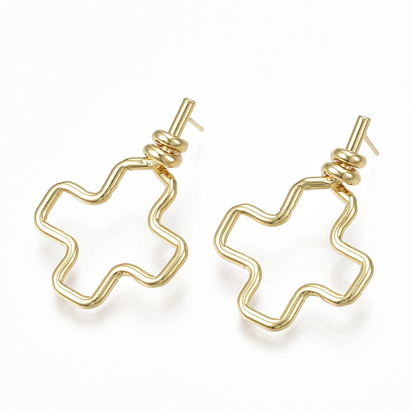 PandaHall Brass Stud Earrings, Cross, Real 18K Gold Plated, 36.5x25mm, Pin: 0.7mm Brass
PandaHall Brass Stud Earrings, Cross, Real 18K Gold Plated, 36.5x25mm, Pin: 0.7mm Brass