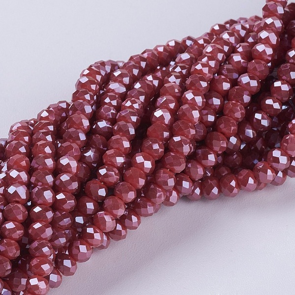 PandaHall Electroplate Glass Beads Strands, Pearl Luster Plated, Faceted, Rondelle, FireBrick, 3~3.5x2~2.5mm, Hole: 0.8mm, about..., Red
PandaHall Electroplate Glass Beads Strands, Pearl Luster Plated, Faceted, Rondelle, FireBrick, 3~3.5x2~2.5mm, Hole: 0.8mm, about..., Red