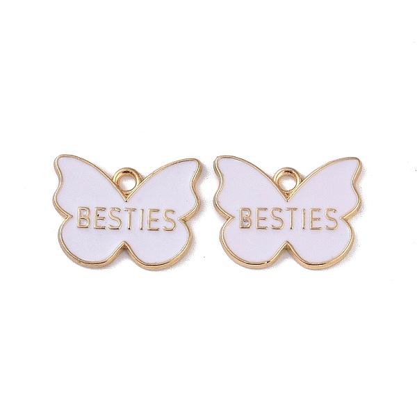 PandaHall Alloy Enamel Pendants, Cadmium Free & Lead Free, Golden, Butterfly with Word Besties Charm, White, 15.5x20x1.5mm, Hole: 2mm...
PandaHall Alloy Enamel Pendants, Cadmium Free & Lead Free, Golden, Butterfly with Word Besties Charm, White, 15.5x20x1.5mm, Hole: 2mm...