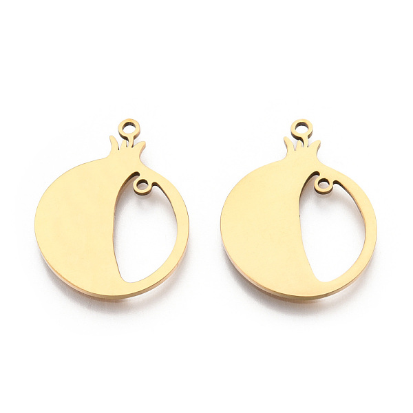 PandaHall 201 Stainless Steel Connector Charms, Pomegranate, Real 18K Gold Plated, 23x18x1mm, Hole: 1.4mm 201 Stainless Steel Fruit
PandaHall 201 Stainless Steel Connector Charms, Pomegranate, Real 18K Gold Plated, 23x18x1mm, Hole: 1.4mm 201 Stainless Steel Fruit
