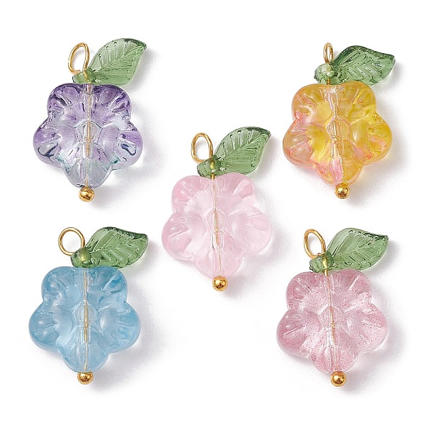 PandaHall Transparent Glass Flower & Acrylic Leaf Pendants, with Brass Loops, Mixed Color, Golden, 19.5x12.5x5mm, Hole: 1.5mm Glass Flower..., Multicolor
PandaHall Transparent Glass Flower & Acrylic Leaf Pendants, with Brass Loops, Mixed Color, Golden, 19.5x12.5x5mm, Hole: 1.5mm Glass Flower..., Multicolor