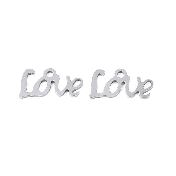 PandaHall 304 Stainless Steel Connector Charms, Word Love, Stainless Steel Color, 7.5x15x1mm, Hole: 1.6mm 304 Stainless Steel Word
PandaHall 304 Stainless Steel Connector Charms, Word Love, Stainless Steel Color, 7.5x15x1mm, Hole: 1.6mm 304 Stainless Steel Word