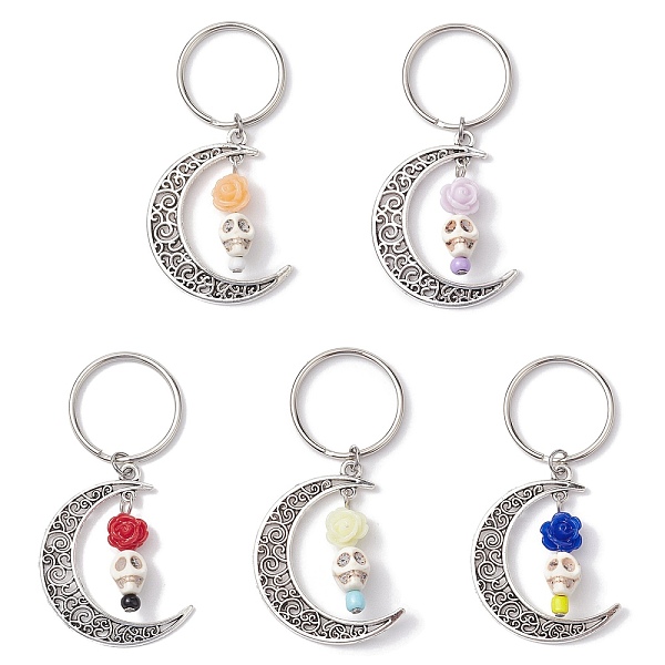 PandaHall 5Pcs Alloy & Synthetic Turquoise & Resin Keychain, Moon, Flower, Skull, Mixed Color, 6.8cm, 5pcs/set Synthetic Turquoise Moon..., Multicolor
PandaHall 5Pcs Alloy & Synthetic Turquoise & Resin Keychain, Moon, Flower, Skull, Mixed Color, 6.8cm, 5pcs/set Synthetic Turquoise Moon..., Multicolor