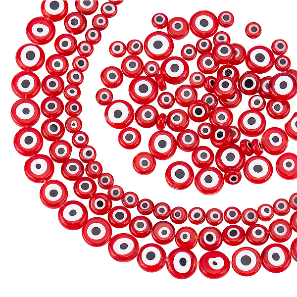 PandaHall 3 Strands about 152 Pcs Evil Eye Lampwork Beads, 6mm/8mm/10mm Red Handmade Flat Round Evil Eye Glass Flat Beads for Jewelry...
PandaHall 3 Strands about 152 Pcs Evil Eye Lampwork Beads, 6mm/8mm/10mm Red Handmade Flat Round Evil Eye Glass Flat Beads for Jewelry...