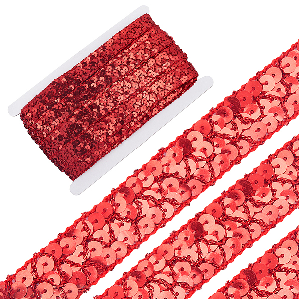 PandaHall Plastic Paillette Elastic Beads, Sequins Beads, Ornament Accessories, 3 Rows Paillette Roll, Flat, Red, 20x1.2mm, 13m/card Plastic...
PandaHall Plastic Paillette Elastic Beads, Sequins Beads, Ornament Accessories, 3 Rows Paillette Roll, Flat, Red, 20x1.2mm, 13m/card Plastic...