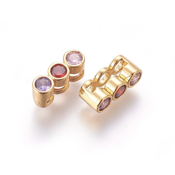 PandaHall Brass Micro Pave Cubic Zirconia Slide Charms, Colorful, Golden, 13.5x5x6mm, Hole: 2x10.5mm Brass+Cubic Zirconia Others
PandaHall Brass Micro Pave Cubic Zirconia Slide Charms, Colorful, Golden, 13.5x5x6mm, Hole: 2x10.5mm Brass+Cubic Zirconia Others