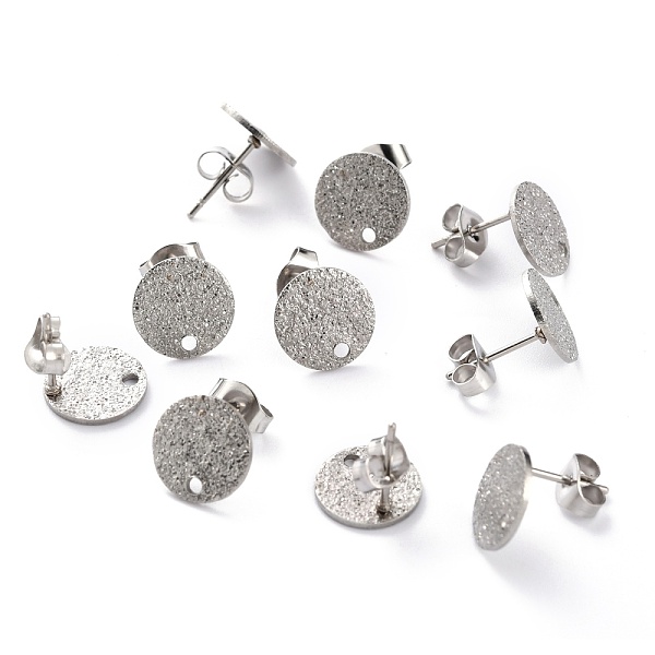 PandaHall 304 Stainless Steel Stud Earring Findings, Textured Flat Round, Stainless Steel Color, 10x1mm, Hole: 1.4mm, Pin: 0.8mm 304...
PandaHall 304 Stainless Steel Stud Earring Findings, Textured Flat Round, Stainless Steel Color, 10x1mm, Hole: 1.4mm, Pin: 0.8mm 304...