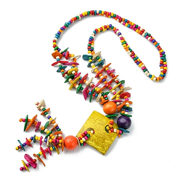 PandaHall Colorful Dyed Natural Coconut Beaded Bib Necklaces, Bohemian Jewelry for Women, Rhombus, 33.54 inch(85.2cm) Wood Rhombus
PandaHall Colorful Dyed Natural Coconut Beaded Bib Necklaces, Bohemian Jewelry for Women, Rhombus, 33.54 inch(85.2cm) Wood Rhombus