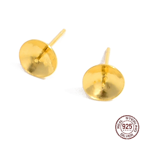 PandaHall 925 Sterling Silver Stud Earring Findings, for Half Drill Beads, with S925 Stamp, Real 18K Gold Plated, 14x8.1mm, Inner Diameter...
PandaHall 925 Sterling Silver Stud Earring Findings, for Half Drill Beads, with S925 Stamp, Real 18K Gold Plated, 14x8.1mm, Inner Diameter...