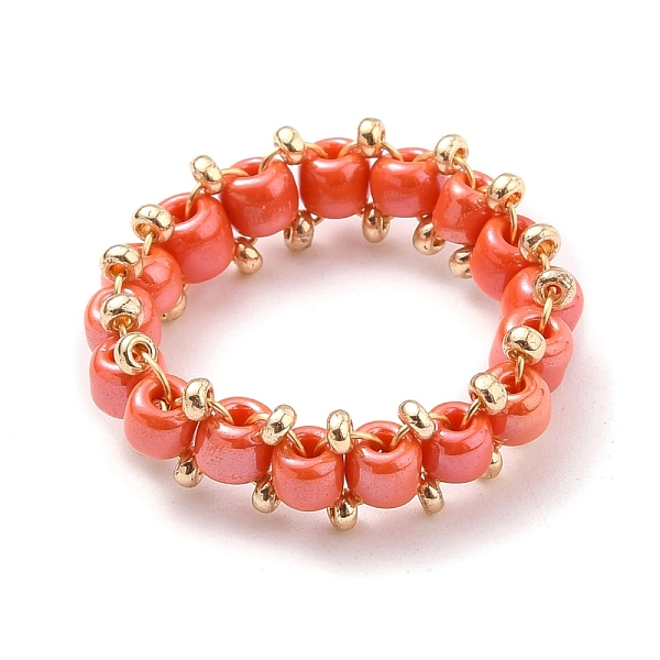 PandaHall Round Glass Seed Beaded Finger Rings, with Real 18K Gold Plated Copper Wire, Red, US Size 10 3/4(20.3mm) Glass Red
PandaHall Round Glass Seed Beaded Finger Rings, with Real 18K Gold Plated Copper Wire, Red, US Size 10 3/4(20.3mm) Glass Red