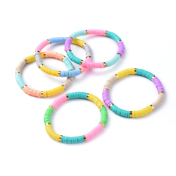 PandaHall Handmade Polymer Clay Heishi Beads Stretch Bracelets, with Brass Findings, Mixed Color, 2-1/8 inch(5.4cm) Polymer Clay Multicolor
PandaHall Handmade Polymer Clay Heishi Beads Stretch Bracelets, with Brass Findings, Mixed Color, 2-1/8 inch(5.4cm) Polymer Clay Multicolor