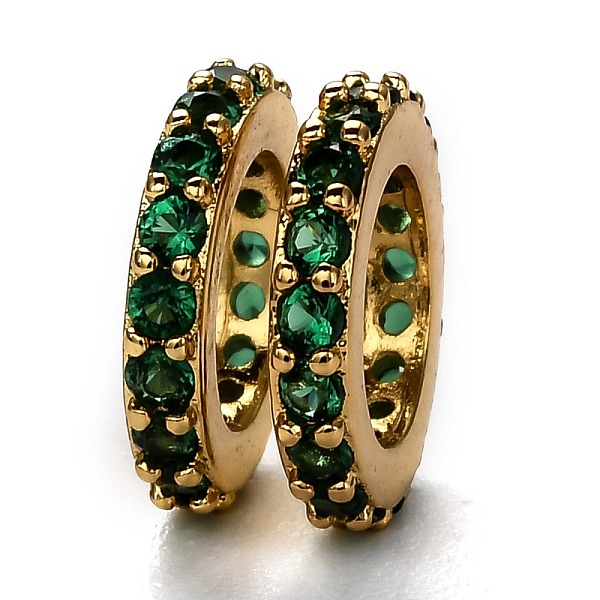 PandaHall Brass Micro Pave Cubic Zirconia European Beads, Long-Lasting Plated, Real 18K Gold Plated, Large Hole Beads, Ring, Green, 10x1.8mm...
PandaHall Brass Micro Pave Cubic Zirconia European Beads, Long-Lasting Plated, Real 18K Gold Plated, Large Hole Beads, Ring, Green, 10x1.8mm...