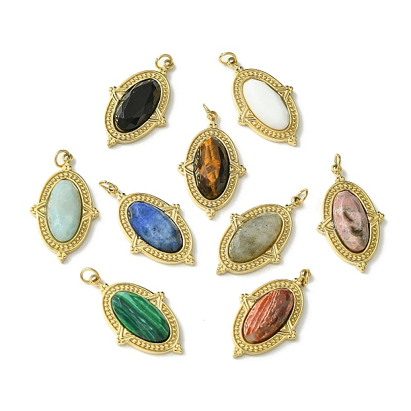 PandaHall Ion Plating(IP) 304 Stainless Steel Pave Faceted Natural & Synthetic Mixed Gemstone Pendants, Oval Charms, Real 14K Gold Plated...
PandaHall Ion Plating(IP) 304 Stainless Steel Pave Faceted Natural & Synthetic Mixed Gemstone Pendants, Oval Charms, Real 14K Gold Plated...