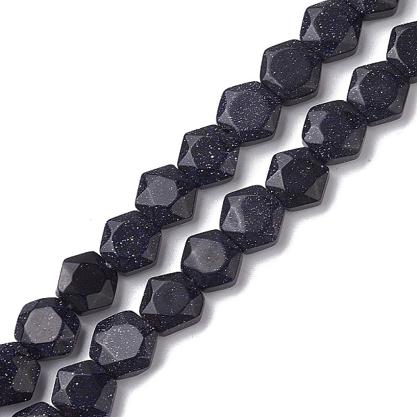 PandaHall Synthetic Blue Goldstone Beads Strands, Faceted Hexagonal Cut, Hexagon, 8~8.5x9~9.5x4~4.5mm, Hole: 1mm, about 25pcs/strand, 8.11''...
PandaHall Synthetic Blue Goldstone Beads Strands, Faceted Hexagonal Cut, Hexagon, 8~8.5x9~9.5x4~4.5mm, Hole: 1mm, about 25pcs/strand, 8.11''...