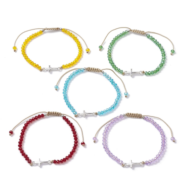 PandaHall Tibetan Style Alloy Cross Link Bracelet, Glass Braided Bead Adjustable Bracelet, Mixed Color, Inner Diameter: 2-3/8~3-1/2 inch..., Multicolor
PandaHall Tibetan Style Alloy Cross Link Bracelet, Glass Braided Bead Adjustable Bracelet, Mixed Color, Inner Diameter: 2-3/8~3-1/2 inch..., Multicolor