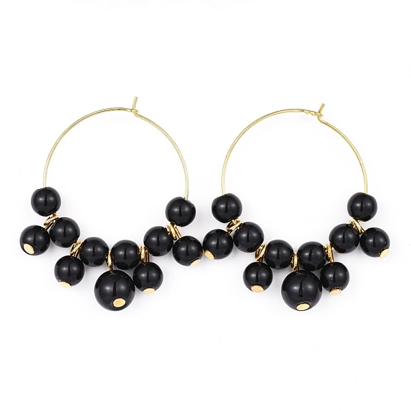 PandaHall Wine Glass Charms, with Glass Pearl Beads and Brass Hoop Earrings, Golden, Black, 42.5~43x36~37.5x8mm, Pin: 0.6mm Glass Black
PandaHall Wine Glass Charms, with Glass Pearl Beads and Brass Hoop Earrings, Golden, Black, 42.5~43x36~37.5x8mm, Pin: 0.6mm Glass Black