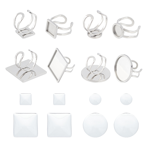 PandaHall UNICRAFTALE 8 Sets DIY Cuff Ring Making Kit Square Round Open Cuff Ring Bezel Tray US Size 7~8 201 Stainless Steel Blank Cabochon...
PandaHall UNICRAFTALE 8 Sets DIY Cuff Ring Making Kit Square Round Open Cuff Ring Bezel Tray US Size 7~8 201 Stainless Steel Blank Cabochon...