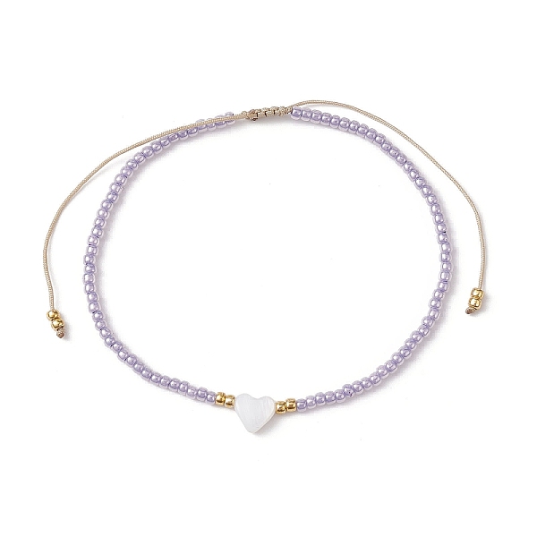 PandaHall Heart Natural Shell & Glass Seed Braided Bead Bracelets, Adjustable Nylon Bracelet, Lilac, Inner Diameter: 2-1/4~3-1/2 inch..., Purple
PandaHall Heart Natural Shell & Glass Seed Braided Bead Bracelets, Adjustable Nylon Bracelet, Lilac, Inner Diameter: 2-1/4~3-1/2 inch..., Purple