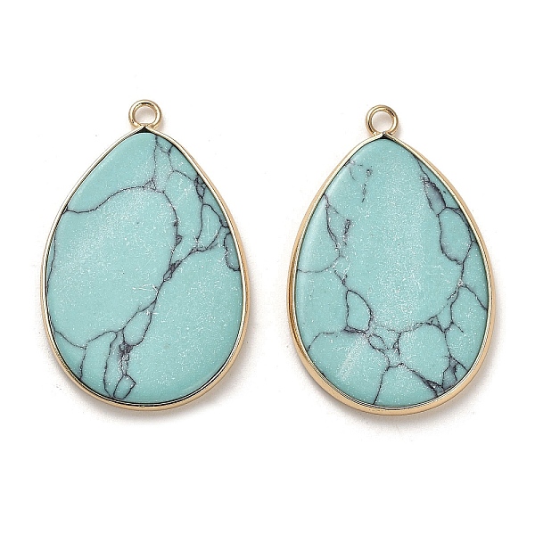 PandaHall Dyed Synthetic Turquoise Pendants, Brass Teardrop Charms, Golden, 39x25x2.8mm, Hole: 2.2mm Synthetic Turquoise Teardrop
PandaHall Dyed Synthetic Turquoise Pendants, Brass Teardrop Charms, Golden, 39x25x2.8mm, Hole: 2.2mm Synthetic Turquoise Teardrop