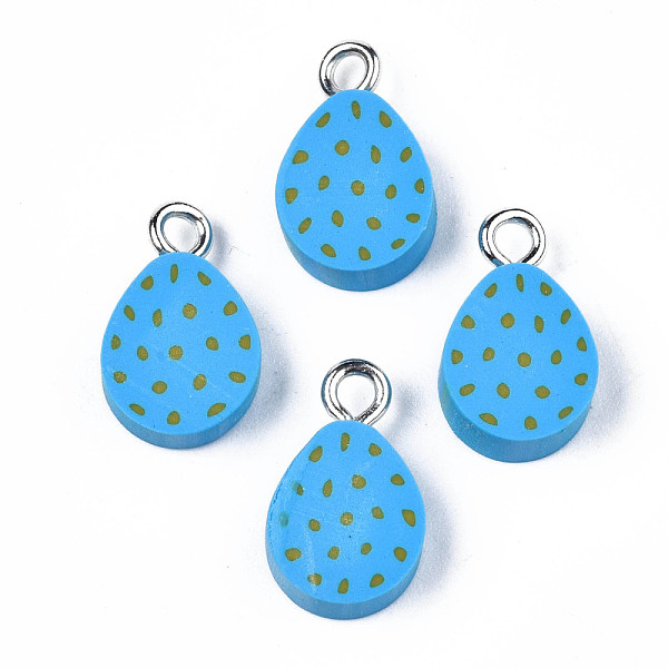 PandaHall Handmade Polymer Clay Charms, with Platinum Tone Iron Loop, Easter Egg, Dodger Blue, 14x9x4mm, Hole: 2mm Polymer Clay Egg
PandaHall Handmade Polymer Clay Charms, with Platinum Tone Iron Loop, Easter Egg, Dodger Blue, 14x9x4mm, Hole: 2mm Polymer Clay Egg