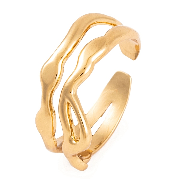 PandaHall Vacuum Plating 304 Stainless Steel Wave Open Cuff Rings for Women, Golden, 9mm 304 Stainless Steel
PandaHall Vacuum Plating 304 Stainless Steel Wave Open Cuff Rings for Women, Golden, 9mm 304 Stainless Steel