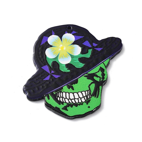 PandaHall Acrylic Pendant, Skull with Flower Hat, Lime Green, 46.5x46.5x2mm, Hole: 1.6mm Acrylic Skull
PandaHall Acrylic Pendant, Skull with Flower Hat, Lime Green, 46.5x46.5x2mm, Hole: 1.6mm Acrylic Skull