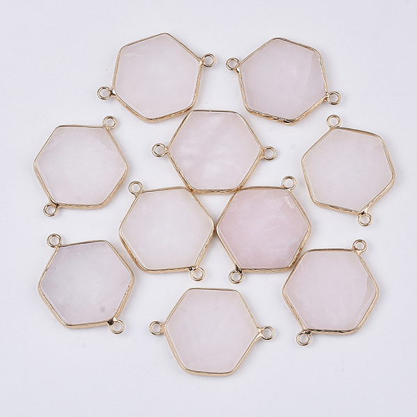 PandaHall Natural Rose Quartz Links connectors, with Golden Tone Brass Open Back Settings, Hexagon, 35x25x3.5mm, Hole: 2mm Rose Quartz...
PandaHall Natural Rose Quartz Links connectors, with Golden Tone Brass Open Back Settings, Hexagon, 35x25x3.5mm, Hole: 2mm Rose Quartz...