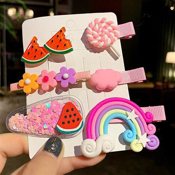 PandaHall Cute Plastic Hair Clip Sets, Rainbow Flower Fruit Dessert Barrettes for Baby Girls Teens Toddlers, Pink, 30~60mm, 6pcs/set Plastic...
PandaHall Cute Plastic Hair Clip Sets, Rainbow Flower Fruit Dessert Barrettes for Baby Girls Teens Toddlers, Pink, 30~60mm, 6pcs/set Plastic...