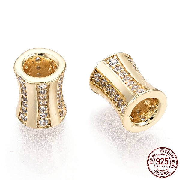 PandaHall 925 Sterling Silver Micro Pave Cubic Zirconia Beads, Column, Nickel Free, Real 18K Gold Plated, 9x7mm, Hole: 3.5mm Sterling..., Clear
PandaHall 925 Sterling Silver Micro Pave Cubic Zirconia Beads, Column, Nickel Free, Real 18K Gold Plated, 9x7mm, Hole: 3.5mm Sterling..., Clear