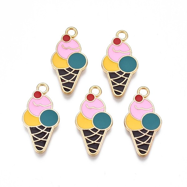 PandaHall Rack Plating Alloy Enamel Pendants, Cadmium Free & Nickel Free & Lead Free, Light Gold, Ice Cream, Pearl Pink, 24.5x12x1mm, Hole...
PandaHall Rack Plating Alloy Enamel Pendants, Cadmium Free & Nickel Free & Lead Free, Light Gold, Ice Cream, Pearl Pink, 24.5x12x1mm, Hole...