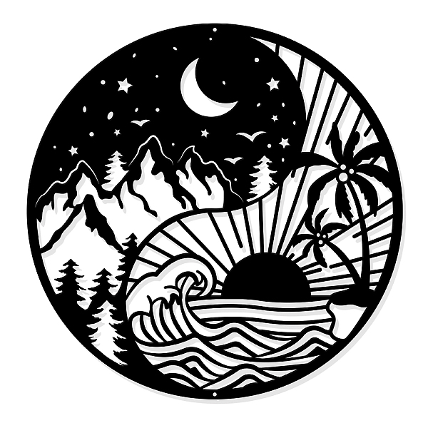 PandaHall Yin Yang Metal Wall Art Decor, 30cm Moon Sun and Stars Wall Art Tree of Life Wall Hanging Decor Forest Trees and Mountains...
PandaHall Yin Yang Metal Wall Art Decor, 30cm Moon Sun and Stars Wall Art Tree of Life Wall Hanging Decor Forest Trees and Mountains...