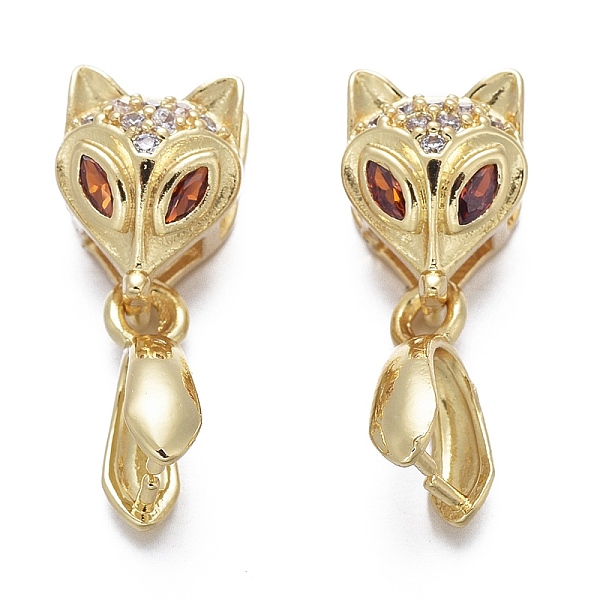 PandaHall Brass Micro Pave Cubic Zirconia Ice Pick Pinch Bails, Long-Lasting Plated, Fox Face, Dark Orange, Real 18K Gold Plated...
PandaHall Brass Micro Pave Cubic Zirconia Ice Pick Pinch Bails, Long-Lasting Plated, Fox Face, Dark Orange, Real 18K Gold Plated...