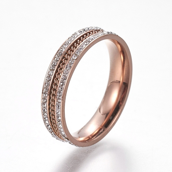 PandaHall 304 Stainless Steel Finger Rings, with Polymer Clay Rhinestone and Curb Chains, Rose Gold, Size 6~9, 16~19mm Stainless..., Clear
PandaHall 304 Stainless Steel Finger Rings, with Polymer Clay Rhinestone and Curb Chains, Rose Gold, Size 6~9, 16~19mm Stainless..., Clear