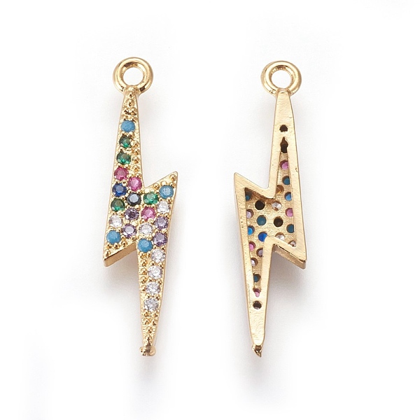 PandaHall Brass Cubic Zirconia Pendants, with Enamel, Lightning Bolt, Golden, 25.5x5.5x2mm, Hole: 1mm Brass+Cubic Zirconia Lightning Bolt
PandaHall Brass Cubic Zirconia Pendants, with Enamel, Lightning Bolt, Golden, 25.5x5.5x2mm, Hole: 1mm Brass+Cubic Zirconia Lightning Bolt