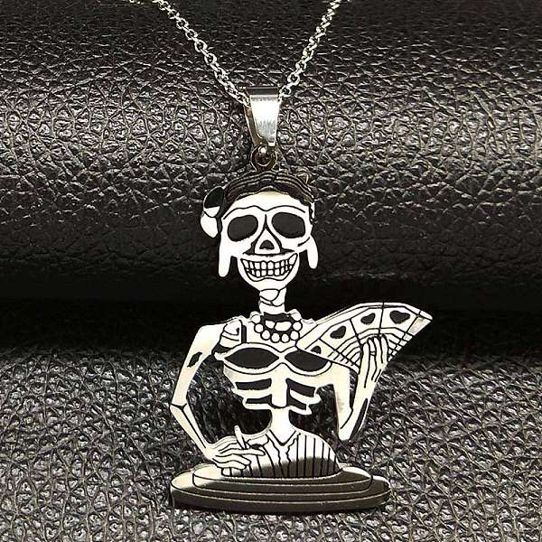 PandaHall Skull 304 Stainless Steel Pendant Necklaces, with Enamel, Stainless Steel Color, 20.08 inch(51cm) 304 Stainless Steel Skull
PandaHall Skull 304 Stainless Steel Pendant Necklaces, with Enamel, Stainless Steel Color, 20.08 inch(51cm) 304 Stainless Steel Skull