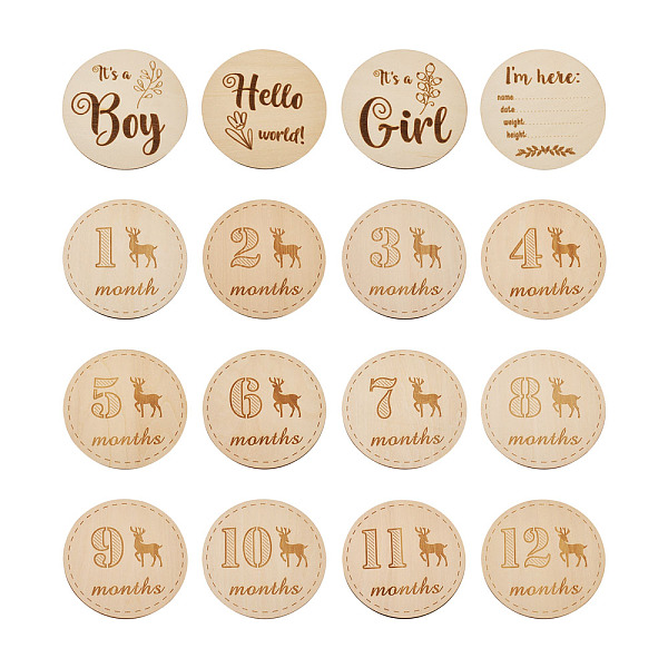 PandaHall Basswood Milestone Cards, with Word, Flat Round, BurlyWood, 100x3mm, 12pcs/set, 2sets/bag Wood Word Orange
PandaHall Basswood Milestone Cards, with Word, Flat Round, BurlyWood, 100x3mm, 12pcs/set, 2sets/bag Wood Word Orange