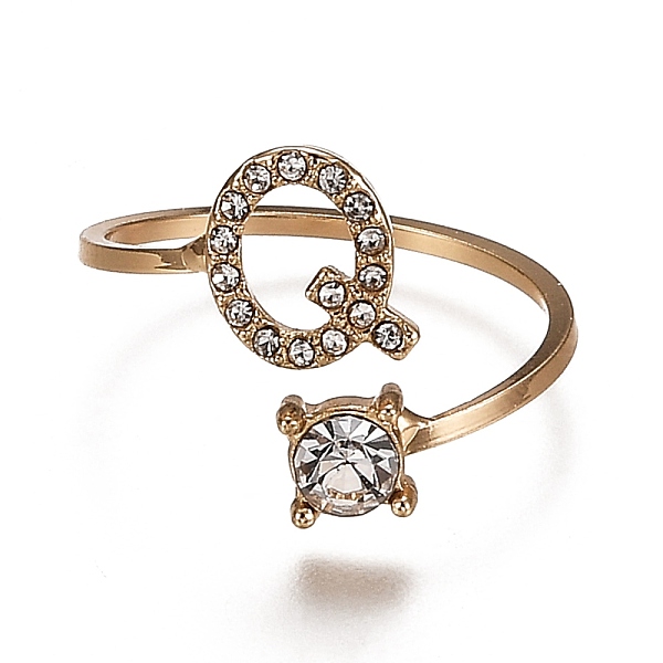 PandaHall Alloy Cuff Rings, Open Rings, with Crystal Rhinestone, Golden, Letter.Q, US Size 7 1/4(17.5mm) Alloy+Rhinestone Letter Q Clear
PandaHall Alloy Cuff Rings, Open Rings, with Crystal Rhinestone, Golden, Letter.Q, US Size 7 1/4(17.5mm) Alloy+Rhinestone Letter Q Clear