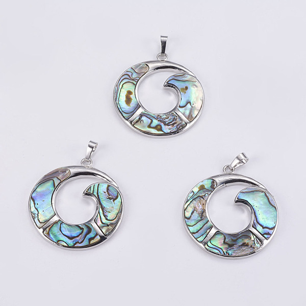 PandaHall Abalone Shell/Paua Shell Pendants, with Platinum Tone Brass Bail, Flat Round, 43.5x39.5x3.5~4mm, Hole: 5x8mm Paua Shell Flat Round
PandaHall Abalone Shell/Paua Shell Pendants, with Platinum Tone Brass Bail, Flat Round, 43.5x39.5x3.5~4mm, Hole: 5x8mm Paua Shell Flat Round