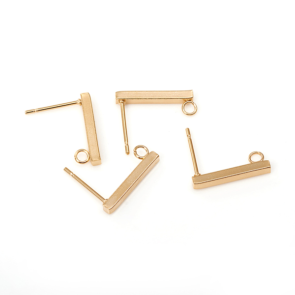 PandaHall 304 Stainless Steel Stud Earring Findings, Rectangle, Real 18K Gold Plated, 15x2mm, Hole: 1.8mm, Pin: 0.7mm 304 Stainless Steel...
PandaHall 304 Stainless Steel Stud Earring Findings, Rectangle, Real 18K Gold Plated, 15x2mm, Hole: 1.8mm, Pin: 0.7mm 304 Stainless Steel...