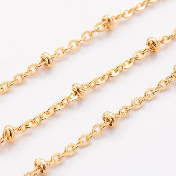 PandaHall 3.28 Feet Ion Plating(IP) 304 Stainless Steel Cable Chains, Satellite Chains, Soldered, Rondelle Beads, Golden, 2mm 304 Stainless...
PandaHall 3.28 Feet Ion Plating(IP) 304 Stainless Steel Cable Chains, Satellite Chains, Soldered, Rondelle Beads, Golden, 2mm 304 Stainless...