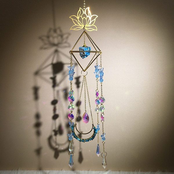 PandaHall Metal Lotus Hanging Ornaments, Natural Apatite Chip and Glass Cone Tassel Suncatchers for Home Garden Outdoor Decoration, 500mm...
PandaHall Metal Lotus Hanging Ornaments, Natural Apatite Chip and Glass Cone Tassel Suncatchers for Home Garden Outdoor Decoration, 500mm...