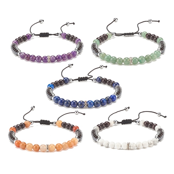 PandaHall Natural Gemstone & Synthetic Hematite Braided Bead Bracelet for Women, Inner Diameter: 2-1/4~3-3/4 inch(5.6~9.4cm) Mixed Stone
PandaHall Natural Gemstone & Synthetic Hematite Braided Bead Bracelet for Women, Inner Diameter: 2-1/4~3-3/4 inch(5.6~9.4cm) Mixed Stone