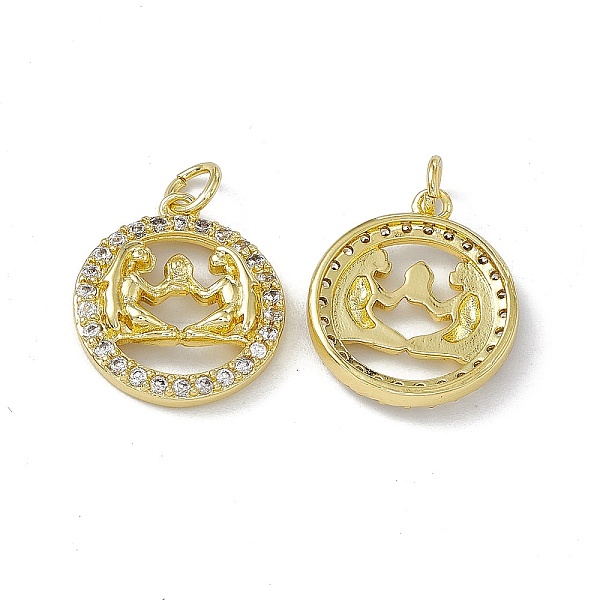 PandaHall Real 18K Gold Plated Brass Micro Pave Clear Cubic Zirconia Pendants, with Jump Ring, Ring with Constellation Charm, Gemini...
PandaHall Real 18K Gold Plated Brass Micro Pave Clear Cubic Zirconia Pendants, with Jump Ring, Ring with Constellation Charm, Gemini...