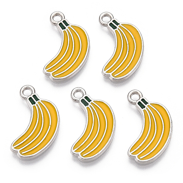 PandaHall Alloy Enamel Pendants, Banana Charms, Platinum, Gold, 19.5x11x1.5mm, Hole: 1.6mm Alloy+Enamel Fruit Gold
PandaHall Alloy Enamel Pendants, Banana Charms, Platinum, Gold, 19.5x11x1.5mm, Hole: 1.6mm Alloy+Enamel Fruit Gold