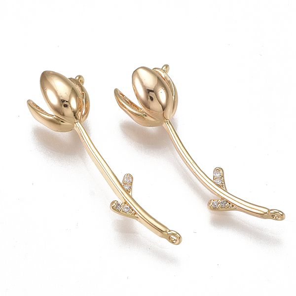 PandaHall Brass Links Peg Bails, with Cubic Zirconia, For Half Drilled Bead, Nickel Free, Real 18K Gold Plated, Flower, Clear, 27x8x6.5mm...
PandaHall Brass Links Peg Bails, with Cubic Zirconia, For Half Drilled Bead, Nickel Free, Real 18K Gold Plated, Flower, Clear, 27x8x6.5mm...