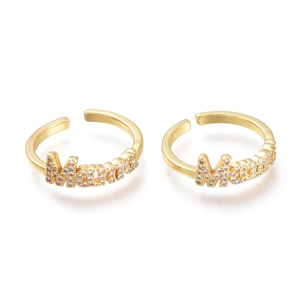PandaHall Brass Micro Pave Clear Cubic Zirconia Cuff Rings, Open Rings, Mother's Day Gifts, Long-Lasting Plated, Word Mama, Golden, US Size...
PandaHall Brass Micro Pave Clear Cubic Zirconia Cuff Rings, Open Rings, Mother's Day Gifts, Long-Lasting Plated, Word Mama, Golden, US Size...