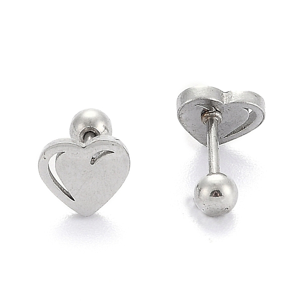 PandaHall 201 Stainless Steel Barbell Cartilage Earrings, Screw Back Earrings, with 304 Stainless Steel Pins, Heart, Stainless Steel Color...
PandaHall 201 Stainless Steel Barbell Cartilage Earrings, Screw Back Earrings, with 304 Stainless Steel Pins, Heart, Stainless Steel Color...