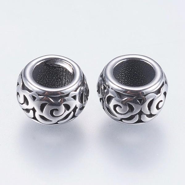 PandaHall 304 Stainless Steel European Beads, Large Hole Beads, Rondelle, Antique Silver, 7.5x5mm, Hole: 4mm 304 Stainless Steel Rondelle
PandaHall 304 Stainless Steel European Beads, Large Hole Beads, Rondelle, Antique Silver, 7.5x5mm, Hole: 4mm 304 Stainless Steel Rondelle