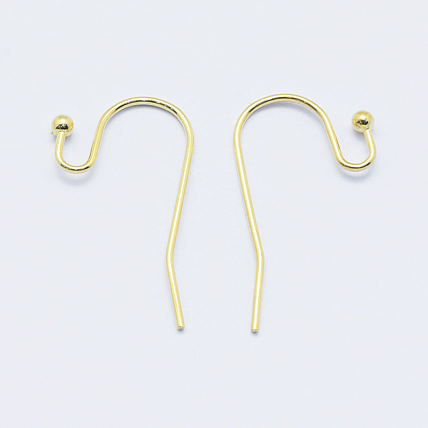 PandaHall Long-Lasting Plated Brass Earring Hooks, Ear Wire, Real 18K Gold Plated, Nickel Free, 21x2mm, Pin: 0.9mm Brass
PandaHall Long-Lasting Plated Brass Earring Hooks, Ear Wire, Real 18K Gold Plated, Nickel Free, 21x2mm, Pin: 0.9mm Brass